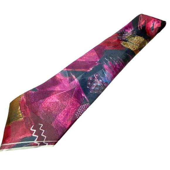 2 Pierre Cardin Silk Vibrant Luxury Ties Purple Violet Navy Abstract 58"x 4” VTG - Picture 6 of 12